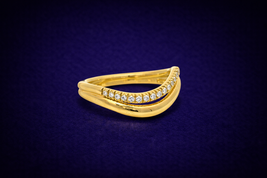 Glorion Ondina – Double Wave Diamond Ring