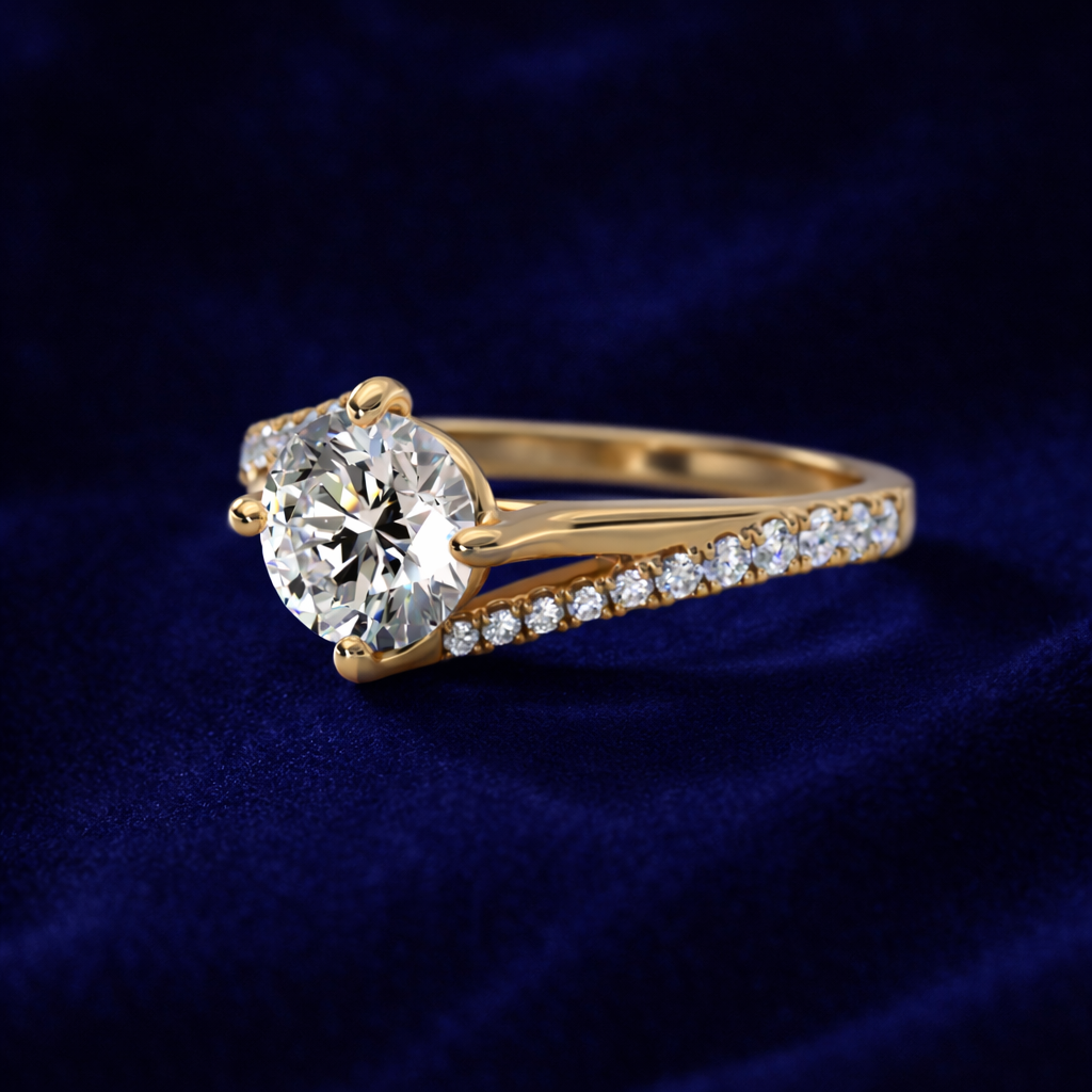 Helia Curve Solitaire Ring