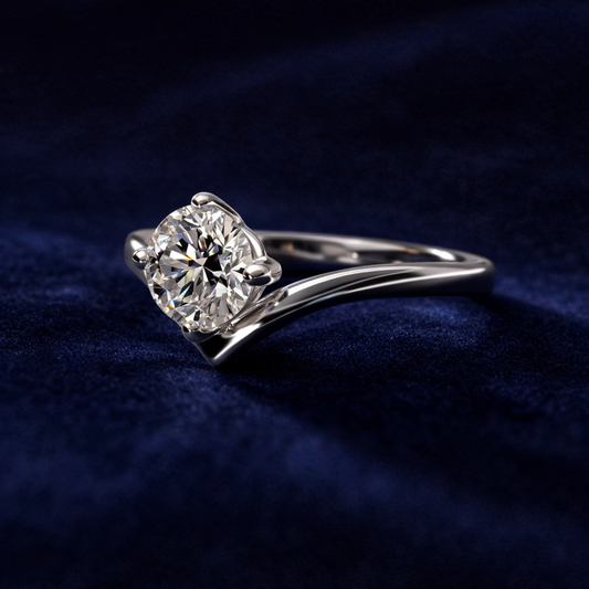 Astra Round Cathedral Solitaire Ring