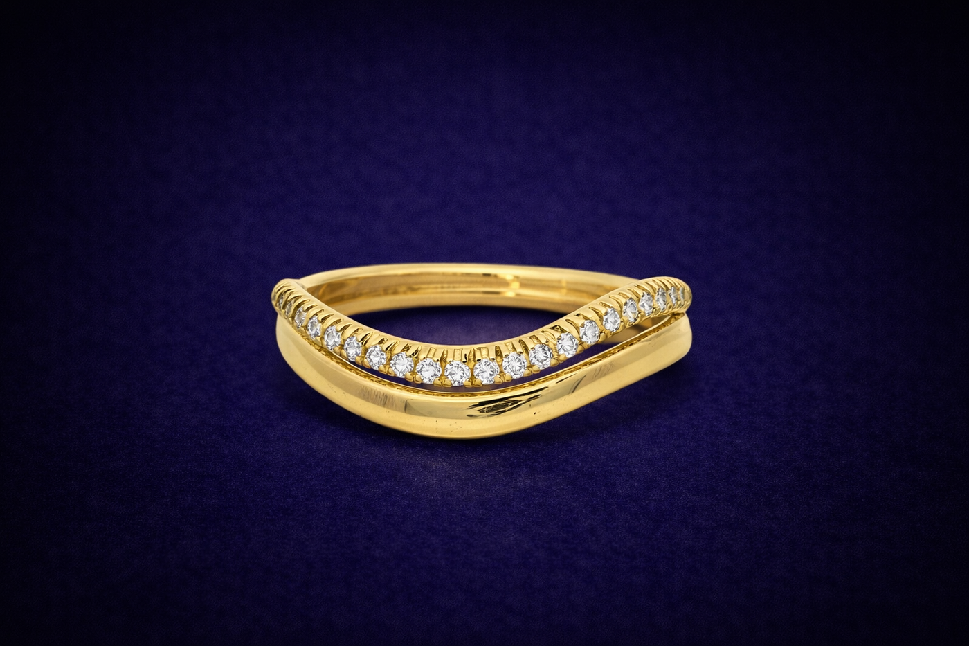 Glorion Ondina – Double Wave Diamond Ring