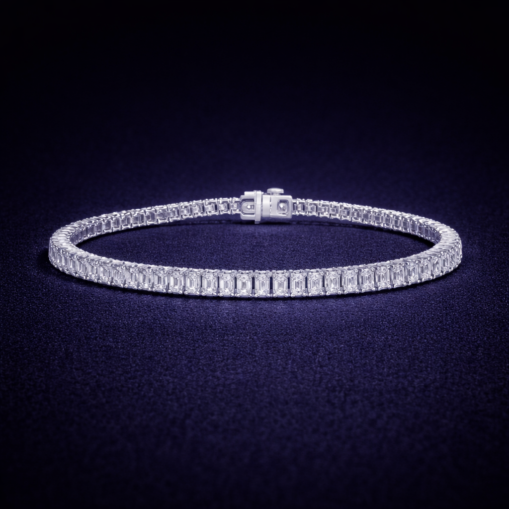 Glorion Emeria – Emerald Diamond Tennis Bracelet