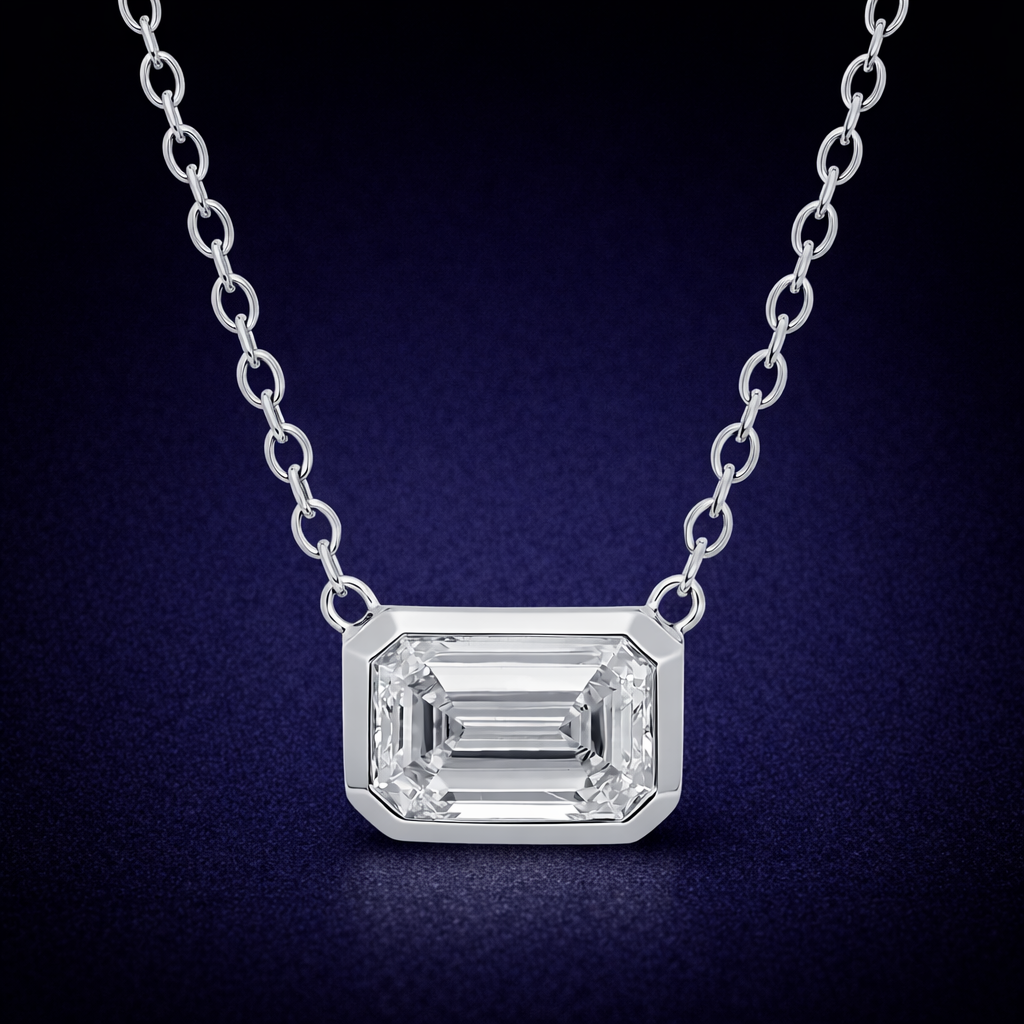 Glorion Orienta – East‑West Emerald Diamond Pendant