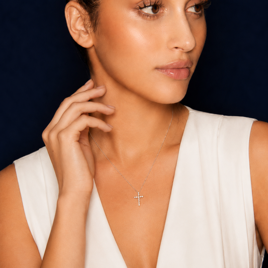 Diamond Cross Necklace | 0.30 CTW Lab-Grown Diamonds | 14K Gold