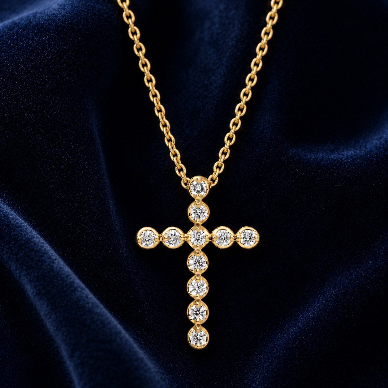 Diamond Cross Necklace | 0.30 CTW Lab-Grown Diamonds | 14K Gold