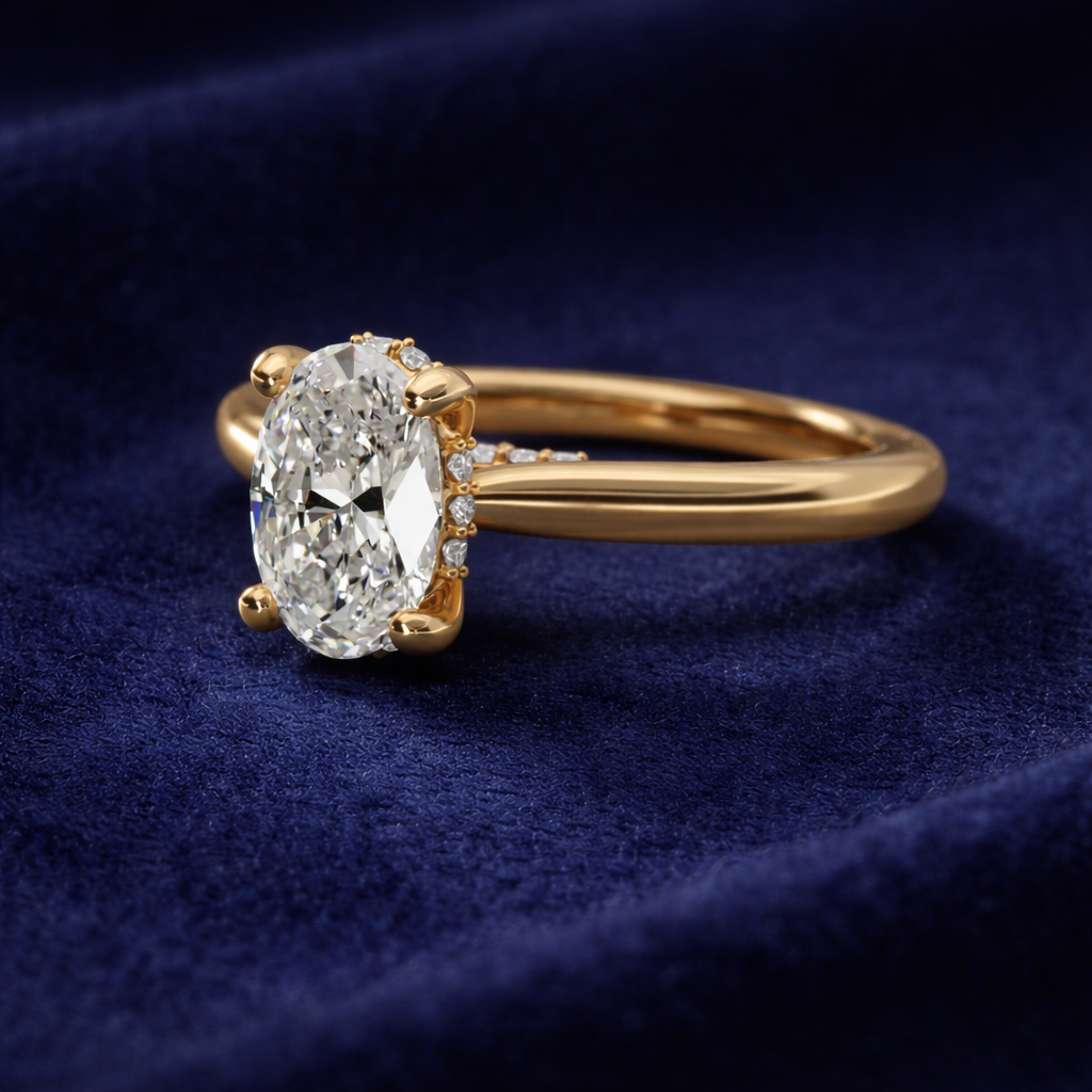 Celestia Hidden Halo Solitaire Ring